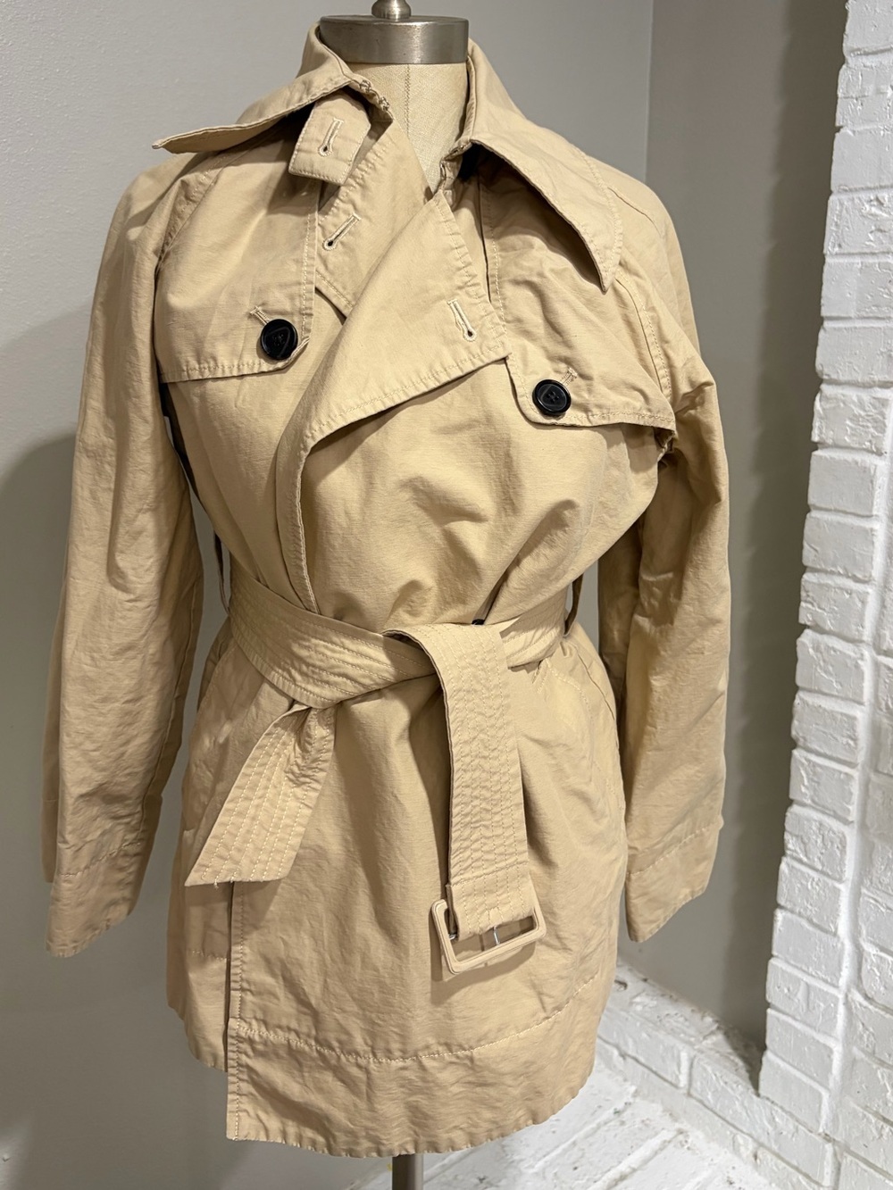 Rails Double-Breasted Beige Trench Coat